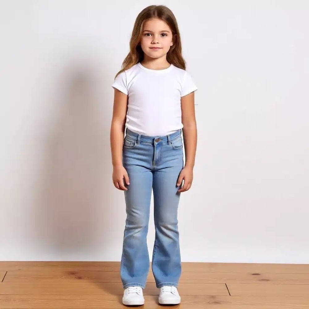 Levis‎ Girls Flare Denim Light Wash Adjustable Waist Stretch Jeans Size 6 NWT